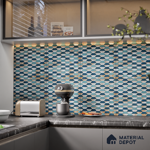Hexagonal Wall & Floor Tile TL 07237 Alpi 4001 Granula 1 ft x 1 ft Ceramic Matte Finish - 9 mm  | 2 mm Spacer is Mandatory | Please Expect a Slight Variation of Pattern